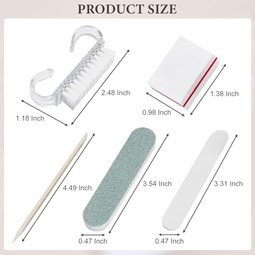 SUTOKAKA 10 Sets Disposable Manicure Prep Kit for Travel Home, Portable Basics 5 in 1 Nail Salon Pedicure Kit, Professional Nail Tools Supplies, Nail File, Mini Buffer, Wood Stick & Handle Grip Brush - size: 10 MIX3