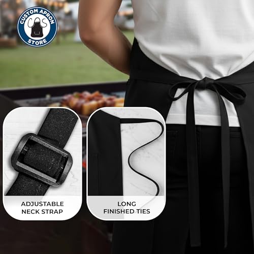 Adult Cooking Apron | May The Forks Be With You | BBQ Grill or Chef Apron with Pockets | Fun Grilling Accessories - color: Black - May the Forks, size: Long - 34”L x 24”W