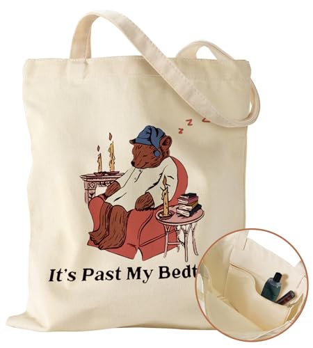 Miss Adola Canvas Tote Bag for Women with Inner Pocket - color: Sleep Bear