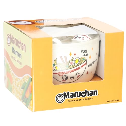 Seven Times Six Maruchan Ramen Noodle Kawaii Bundle Bowl Spoon Chopsticks & Chopstick Holder Set