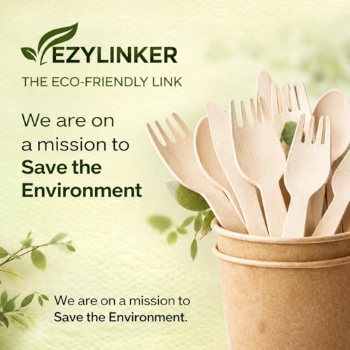 (150 Pcs) Special Edition Compostable Cutlery Set - Disposable Wooden Cutlery Set - Alternative to Plastic, Eco Friendly, Biodegradable, 50 Each Wooden Spoons, Knives, Forks Disposable Utensils Set - size: 150Pcs Cutlery