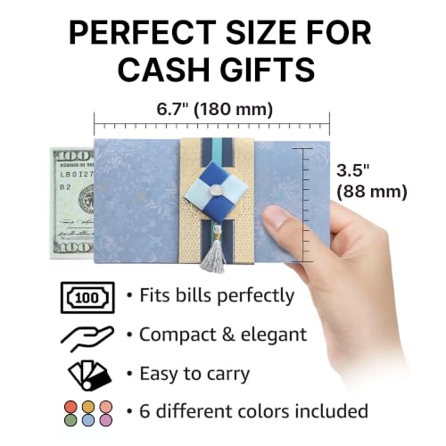 Korean Traditional Money Envelopes – Hanbok & Jogakbo Cash Gift Holders with Tassel (Jade Sky Trio) - color: Jade Sky Trio