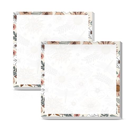 Sticky Notes 3x3 Inches, 2 Pads, Easy Post Cute Self-Stick Notes, Colorful Self Stick Notes Pads for Home Office Notebooks Accessories, Strong Adhesive Note Pad Floral Sunflowers Garden - color: Floral Sunflowers Garden