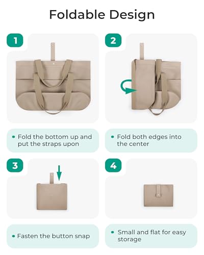 BAGSMART Tote Bag for Women, Foldable Tote Bag With Zipper Travel Shoulder Bag Handbag for Work - color: Brownstone