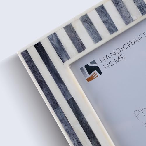 Handicrafts Home Handmade Neutral Bone Inlay Grey & White Picture Frame,6x4 - color: KAYALA-SAJE, size: 5X7