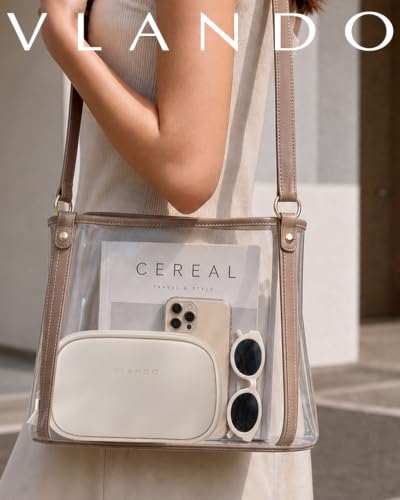 VLANDO Small Makeup Bag for Purse, Fits Lip Gloss,Brow Pencils,Cream White - color: Small-Cream White