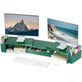 Spacrea Dual Monitor Stand Riser with Drawer and 2 Pen Holders - color: Dark Gree