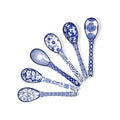 Selamica 5.2 Inch Ceramic Coffee Spoons, Set of 6, Vintage Blue - size: 5.2 Inch, style: Vintage Blue