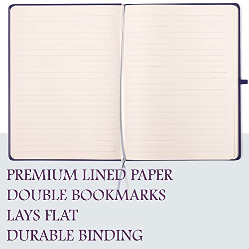 Eccolo Cool Jazz Hardbound Writing Journal, 192-Page Lined Paper, Lay-Flat - color: Eggplant, size: Large - (7.25-x-9.6 Inches)