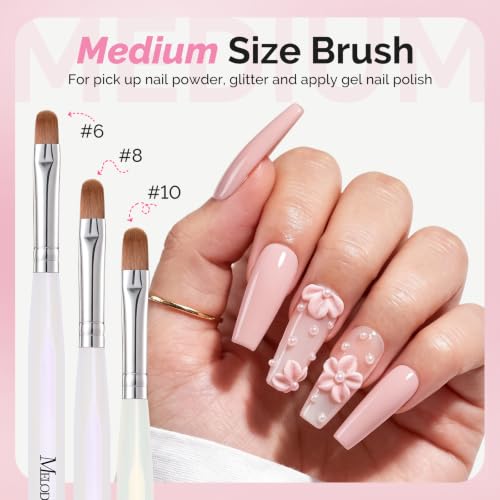 MelodySusie 7Pcs Nail Art Brushes, Sizes 2-14 - size: 7 Sizes
