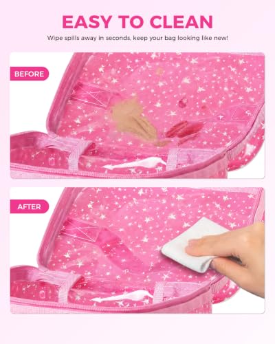 Star Clear Makeup Bag, Waterproof Travel Cosmetic Bag Toiletry bag,Pink - color: Pink