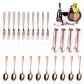 24 Pcs Mini Appetizers Forks and Spoons Tongs, Vivid Sharp Spoon, Rose Gold - color: Vivid Rose Gold, size: Sharp Spoon