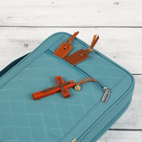FINDCOZY Bible Cover for Women, Medium Carrying Case for Regular Bible - color: Turquoise, size: Medium