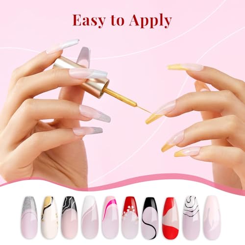 beetles Gel Polish Nail Art Gel Liner Set-6 Popular Black White Red Colors - color: B - Multicolor-6
