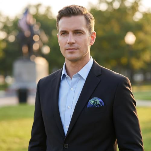 S&W SHLAX&WING Mens Pocket Square Paisley Multicolor Large for Business Wedding - color: Ah78