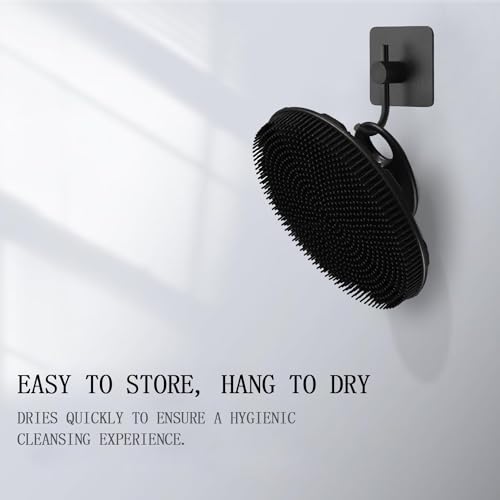 INNERNEED Food-Grade Soft Silicone Body Scrubber Shower Brush, Black - color: Black