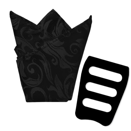 Handkerchiefs for Men with Holder Vantige Pocket Squares for Men - color: Black