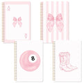 CNhoqc Pink Spiral Journal Notebook, 4 Pcs A5 Watercolor Coquette Notebook - color: 4-Pcs Pink Bow-B