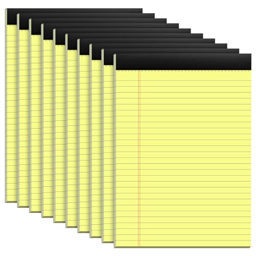 10 Pack Yellow Legal Pads 8.5x11 Wide Ruled Yellow Notepad 8.5x11 Note Pads - color: Yellow 10