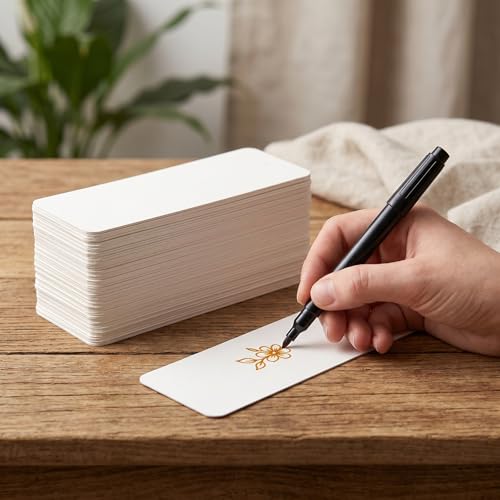 100Pcs Blank Bookmarks with Random Colored Tassels