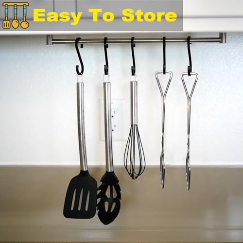 Hiash 11" Heavy Duty Stainless Steel Kitchen Scissor Tongs with Comfortable Ergonomic Grip, Heat Resistant tongs for Cooking & BBQ - size: 11 Inch