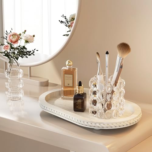 Urban Deco Oval Wooden Tiered Tray, 1Pack - style: 1 tier-white