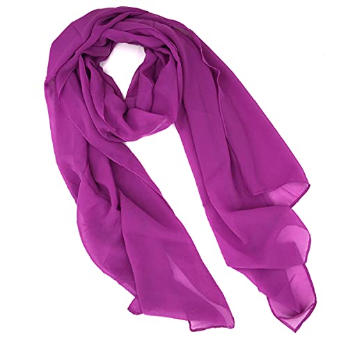 Tapp Collections™ Fashionable Soft Chiffon Scarf - color: Solid / Plum