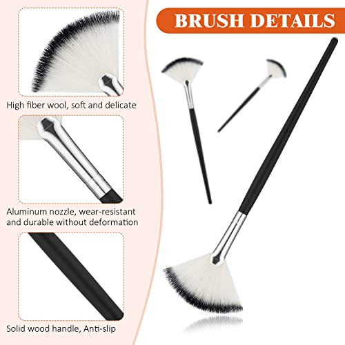 Maitys 9 Pieces Facial Fan Mask Brushes, Black and Silver - color: Black and Silver