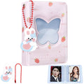 3 Inch Kpop Photocard Binder, Pink Butterfly, Polyvinyl Chloride, 20 Pockets, 4.33 x 3.15 x 1.18 Inches - color: Pink Butterfly