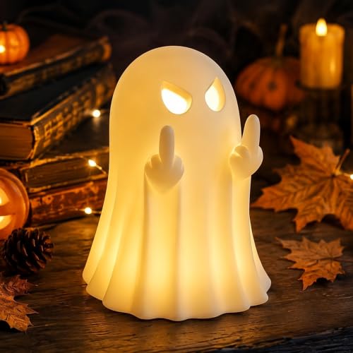 Halloween Ghost Figurine Cute Spooky Ghost Statue White - color: White Evil Ornament