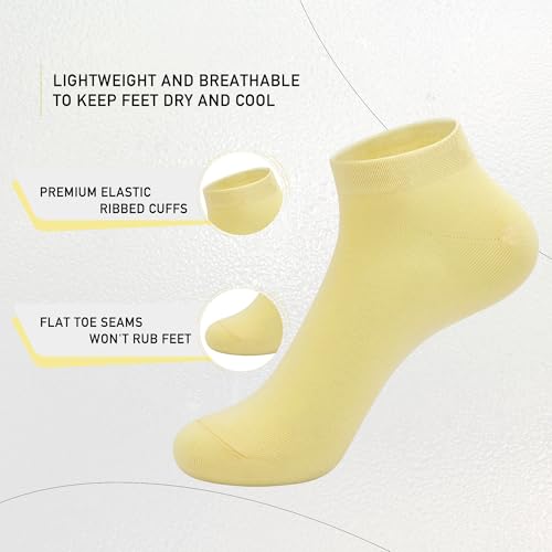 SERISIMPLE Women Viscose Bamboo Ankle Socks Low Cut Thin Sock Lightweight Pastal Color Soft Sock 5 Pairs - color: Assorted5, size: Small