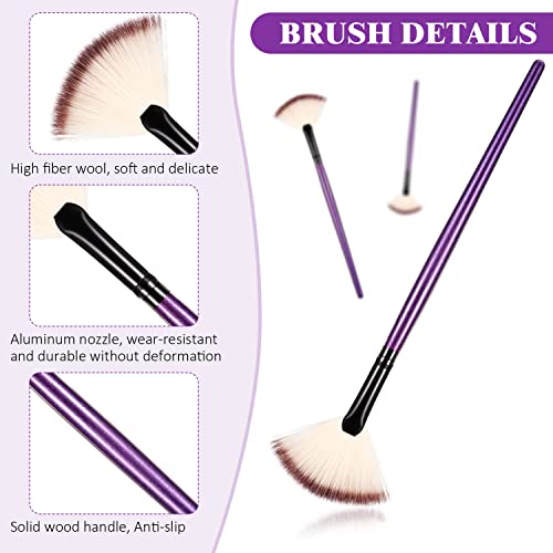Maitys 9 Pieces Facial Fan Mask Brushes, Purple - color: Purple