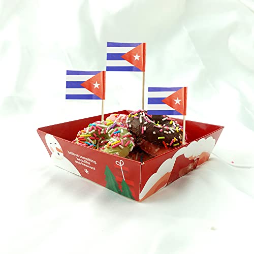 mflagperft Cuba Toothpick Flags 100 Pack, Mini Cuban Flag Cocktail Picks - color: Cuba
