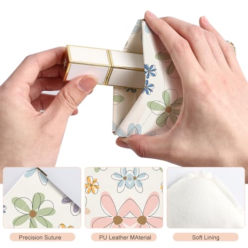 2Pcs PU Leather Small Squeeze Coin Purse Pouch Mini coin Bag Unique And Cute Wallet Cosmetic Bags Change Bag For Women Girls Men （Black Powder Line Flower - color: Black Powder Line Flower