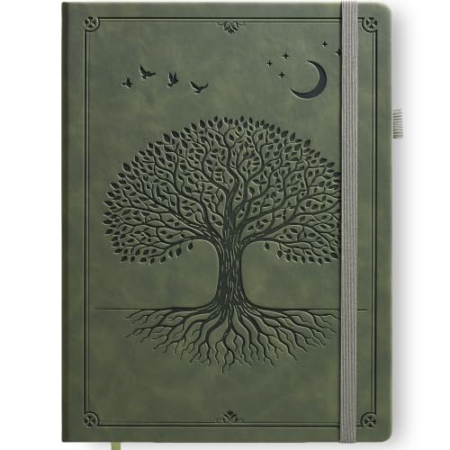 Lined Journal Notebook Hardcover Leather Bound 200 Pages A4 Green Diary - color: Light Green, size: A4 200 Pages