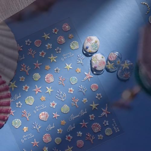 5D Embossed Under The Sea Stickers for Nail Art, Jelly Fish (to5074) - style: to5074