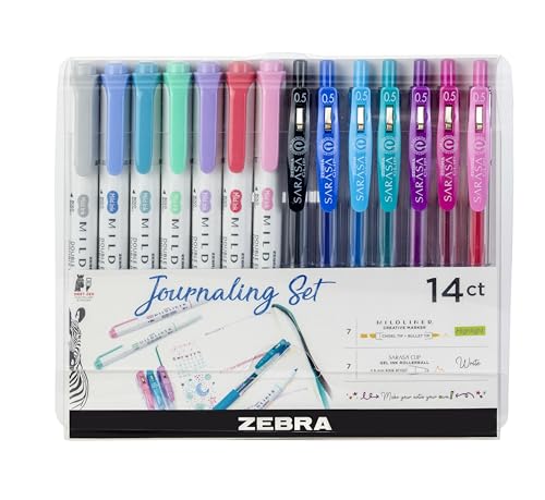 Zebra Pen MILDLINER Highlighter & SARASA Clip Gel Set, Assorted, 14-Pack - style: Notetaking and Creative Planning Set