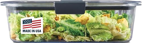 Rubbermaid Brilliance Large Food Storage Container, 9.6 Cup, BPA-Free, Leak-Proof, Clear - size: 9.6 cup