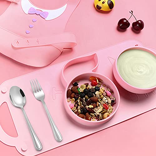 LIANYU 12-Piece Kids Silverware Set, Stainless Steel Toddler Utensils Set - color: Silver