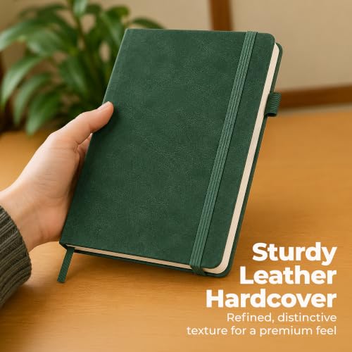 A5 Leather Bound Journal Green 5.8x8.3" Lined Notebook 300 Pages - color: Green, size: A5 300 Pages