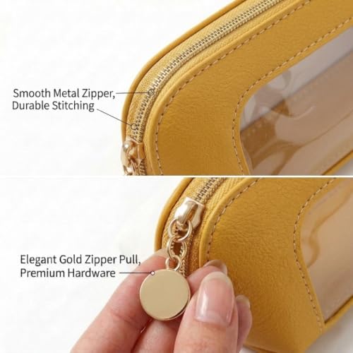 Makeup Brush Bag, Makeup Brush Case, Travel Makeup Brush Pouch, Makeup Bag - color: Mustard Yellow
