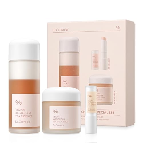 Dr.Ceuracle Vegan Kombucha Tea Special Set, Essence + Gel Cream + Lip Balm - color: Special Set