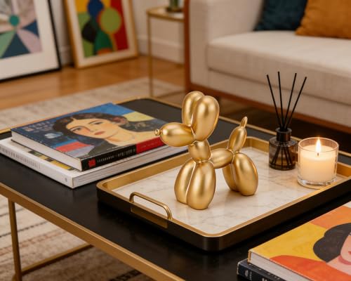 4 Inch Matte Gold Balloon Dog Sculpture - color: Gold