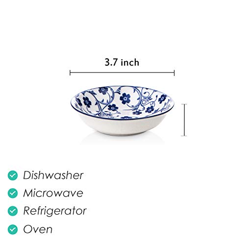 Selamica Ceramic 2.5oz Soy Sauce Dish, Pack of 6 (Vintage Blue) - color: Vintage Blue, style: Round