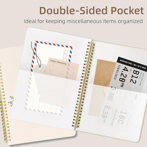 Cute Spiral Notebook Lined Journal B5 Note Book with Pocket, Book - color: Cat Book
