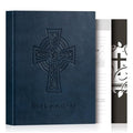 Lanpn Christian Bible Prayer Journal for Men, 91 Days Daily Devotional Journals, Bible Study Notebook with Scripture Verse for Church Pray Notes, Religious Faith Gifts, Blue Leather Hardcover - color: Blue