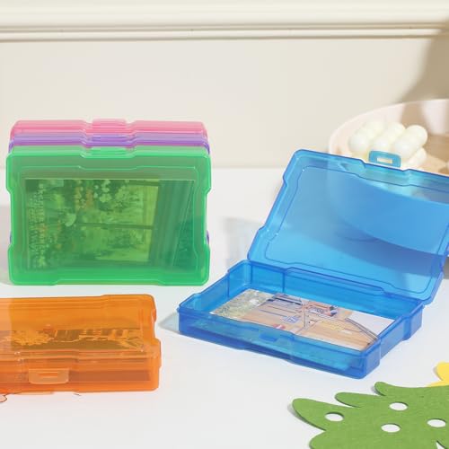 novelinks 6 Pcs 4"x6" Plastic Photo Storage Boxes with Tray (Color 3Pack) - color: Multi-colored 3 Pack