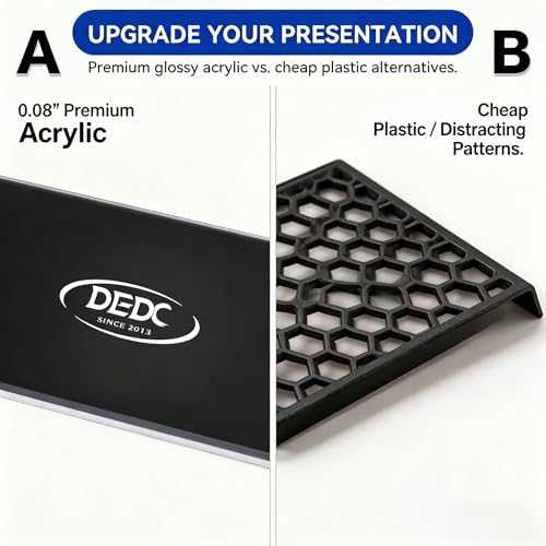 DEDC 10 Pack Modular Acrylic Graded Card Display Risers Black Trading Card Stands for Vendor Showcase and Sorting Tray - size: 10 Pack