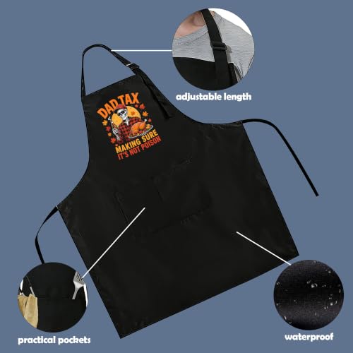 Funny Apron for Men Women,Humorous Kitchen Apron- Grilling Cooking BBQ Accessories, Gift for Dad Husband - color: Dad Tax