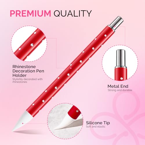 MelodySusie 5Pcs Nail Art Sculpture Pen Brushes - color: Red, White, Pink, Blue, Black, size: 5